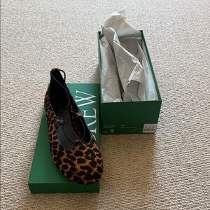 NIB J. Crew Animal Print Calf-Hair Flats Sz 9